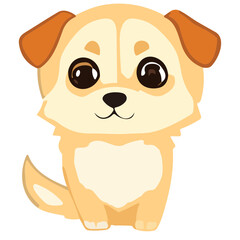 Fototapeta premium cheerful cartoon dog, a cute and happy puppy, in a playful and fun illustration