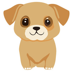 cheerful cartoon dog, a cute and happy puppy, in a playful and fun illustration