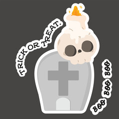 cartoon happy Halloween fun illustration spooky slogan t-shirt decoration vector