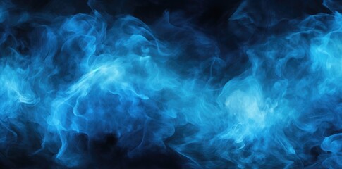 blue smoke on black - obrazy, fototapety, plakaty