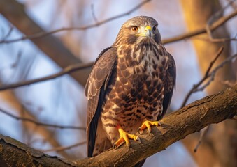 The common buzzard is a medium to large sized raptor