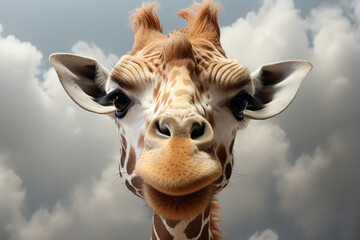 Giraffe face head made with AI