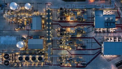 Aerial view power plant for oil refinery petrochemical industrial, Oil  refinery factory power...
