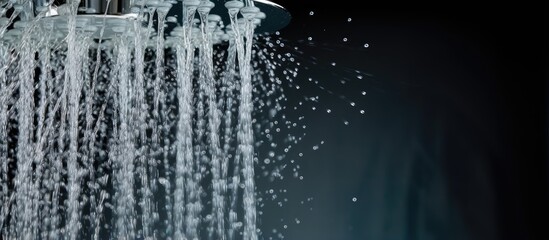 clean water drops from the shower nozzle