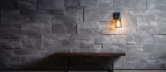Contemporary lamp mounted on granite