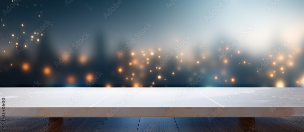 Poster Blurry background of a tabletop for product display or design visual