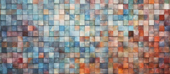Abstract multicolor ceramic wall tiles used as a digital design for interior home decor