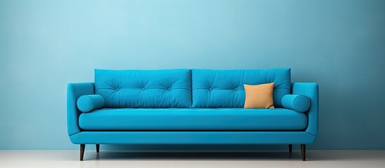 Contemporary blue sofa in isolation