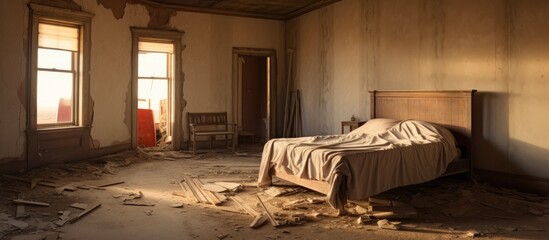 Abandoned mining town house s bedroom