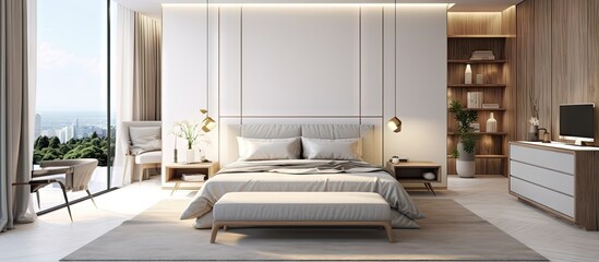 a contemporary bedroom interior
