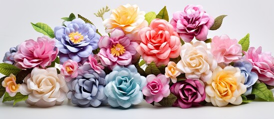 Cloth flowers with vibrant colors