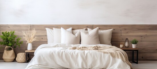 Cozy room with bed and pillows