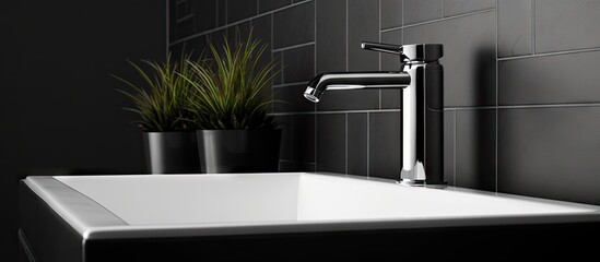 Black and white bathroom fixture