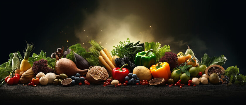 world vegan day Balanced diet. Organic food for healthy nutrition. Generative AI