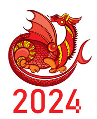 Happy Chinese new year 2024 Dragon Zodiac sign, Happy new year 2024, year of Dragon)