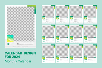 Calendar design templet 2024
