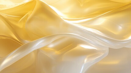 yellow silk fabric textile satin abstract background, ai