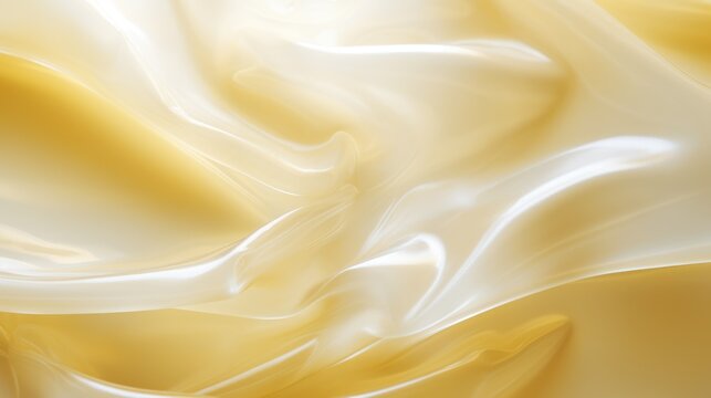 yellow silk fabric textile satin abstract background, ai