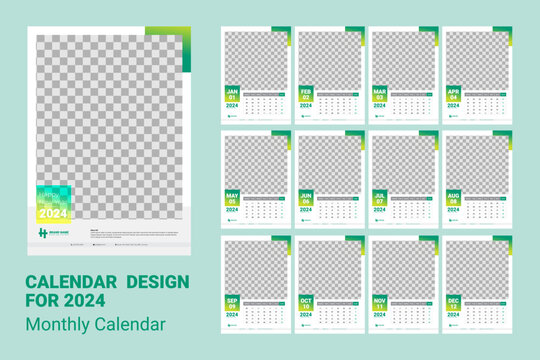 Calendar design templet 2024