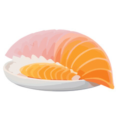 Sushi with salmon, isolated on a white background, presenting a delicious Japanese meal