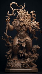 Fototapeta na wymiar chinese dragon statue on the wall