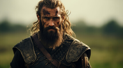 Ancient celtic warrior prepared for battle in ancient times. 