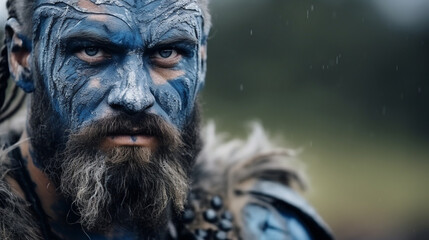 Ancient celtic warrior prepared for battle in ancient times. 