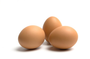 chicken eggs isolated on white background