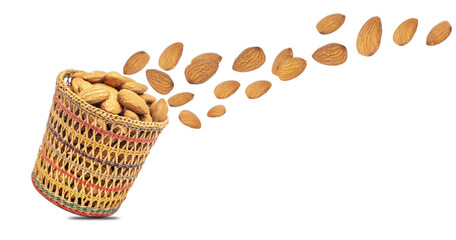 Cup full of almonds with no background png,