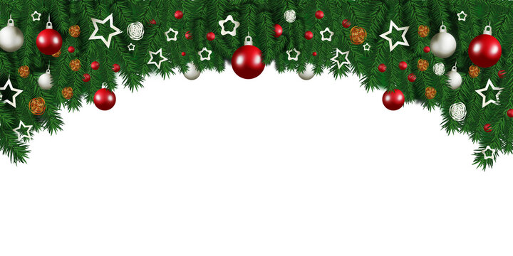 christmas background with christmas tree and balls no background png transparent banner