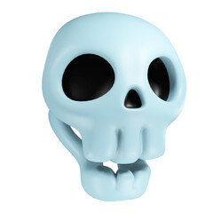 Skull, Halloween graphic element, 3D rendering illustration.