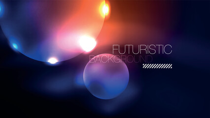 Circles with bright neon shiny light effects, abstract background wallpaper design