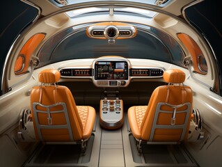 Interior of a car from the future. Generative ai photos.