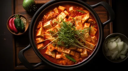 Poster Kimchi jjigae also known as kimchi stew or kimchi soup © Sascha