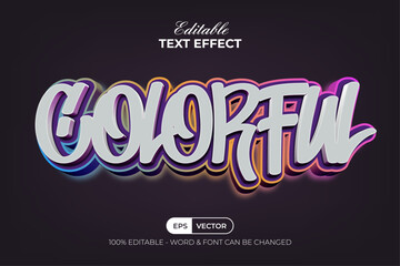 Colorful Text Effect Style. Editable Text Effect.