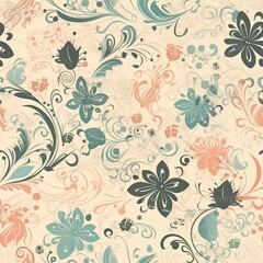 "Blooming Pixels: Vibrant AI Floral Patterns". Seamless Pattern.