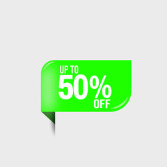 vector discount number percentage green 50%