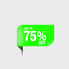 vector discount number percentage green 75%