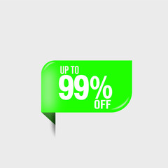 vector discount number percentage green 99%