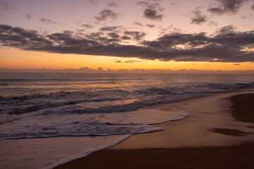 Fototapeta na wymiar Sunrise on a deserted East coast Florida beach