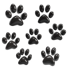black 3d cat paw