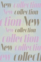 New collection promotional background in trendy blue,gold and pink colors. Design for advertising, social media, web, blog, flyer, poster, placard, brochure, invitation, cover etc.