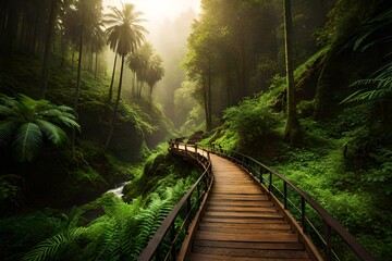 water in jungle generative by AI technology