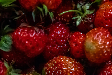 strawberries and blueberries