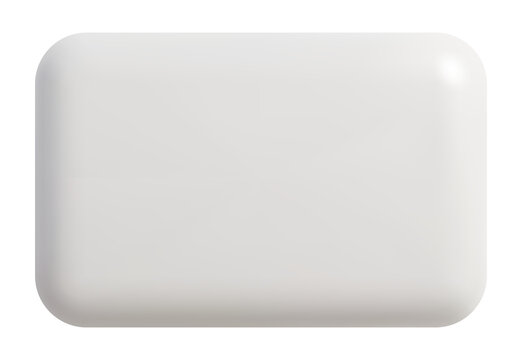 3D white rectangle button illustration