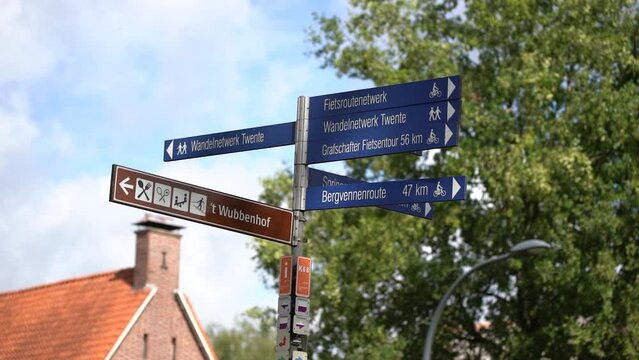 signpost in the city, Netherlands