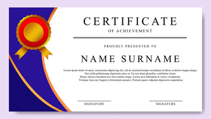 Modern and minimalism certificate for achievement