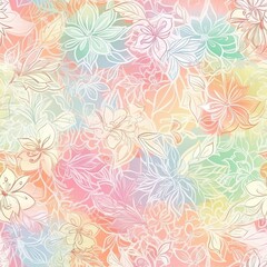 "Whimsical Florals in Seamless Design". Seamless pattern. ai generated.