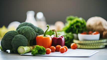 A variety of vegetables for diet and healthy eating on the table