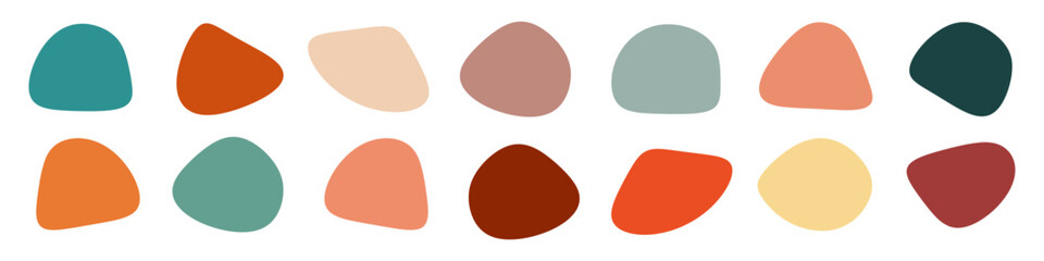 Amoeba blob shape vector illustration set